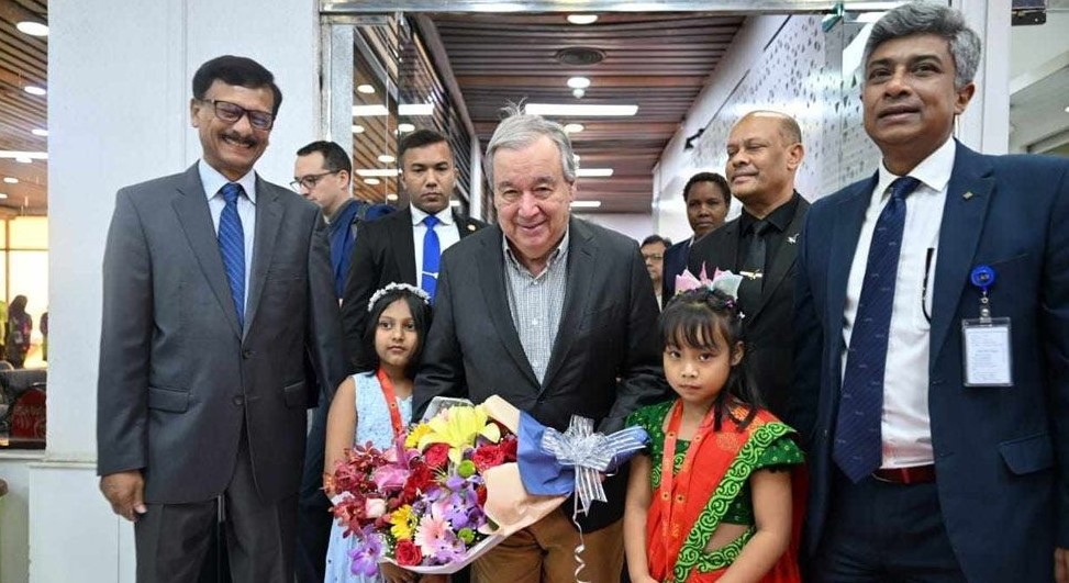 চার দিনের সফরে ঢাকায় জাতিসংঘ মহাসচিব