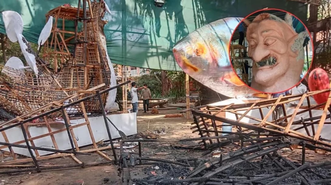 ফ্যাসিস্টের মুখাকৃতি পুড়ে যাওয়া নিয়ে যা জানাল চারুকলা